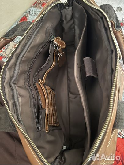 Мужской кожаный портфель ручной работы