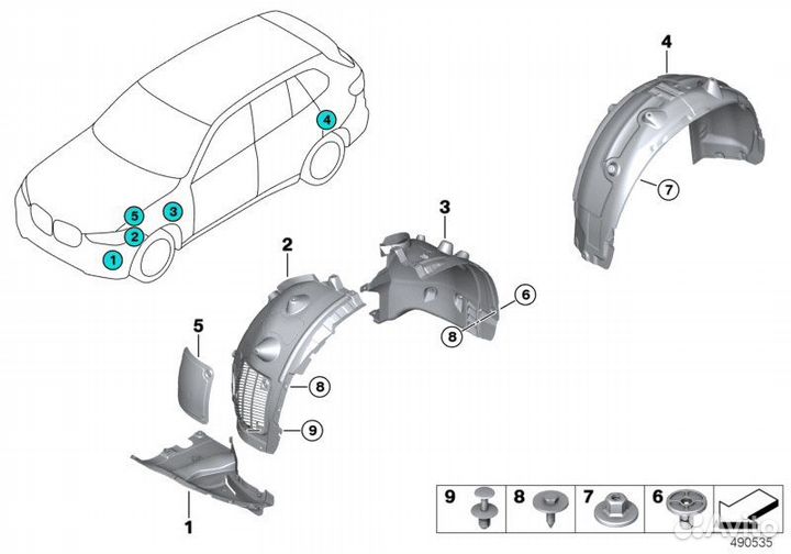 Подкрылок передний BMW X7 G07