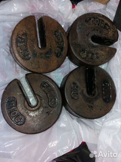 Набор 5 кг. гирь в количестве 4 шт для коллекции