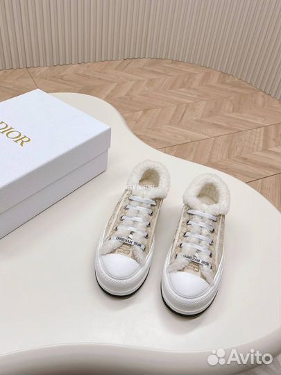 Кеды Dior с мехом