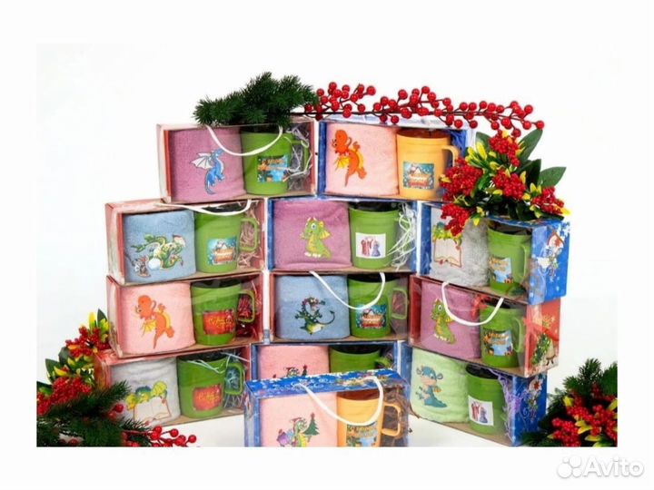 Новогодний набор 1 полотенец + 1 кружка Розница