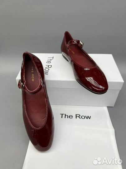 Балетки женские The Row бордовые лакированные