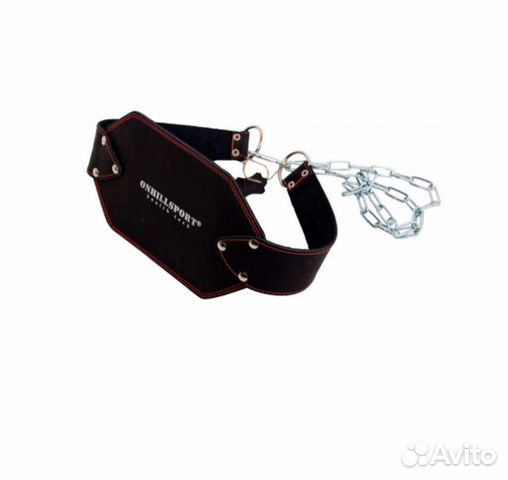 Пояс с цепью кожаный 115 см (атлетический)