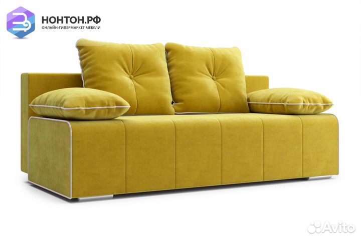Диван еврокнижка Лестер горчичный