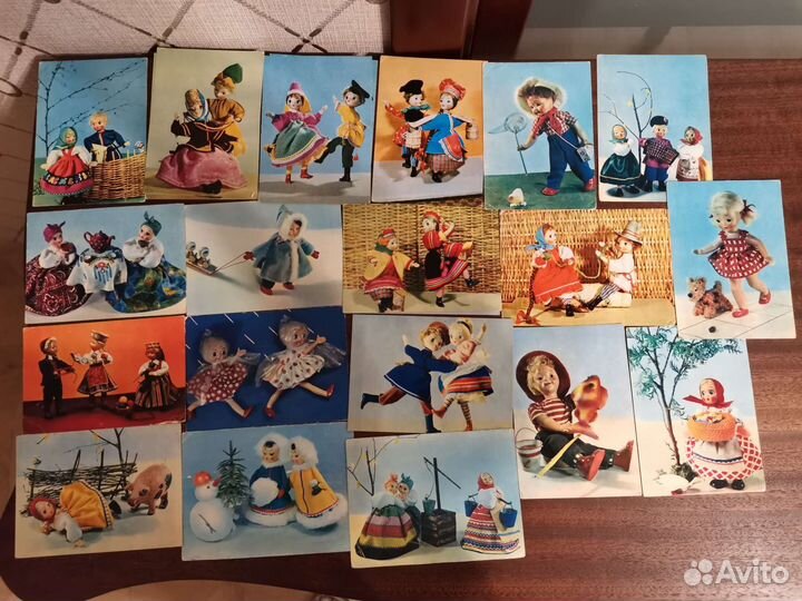 Открытки 1955-1957гг куклы, танцы, сказки