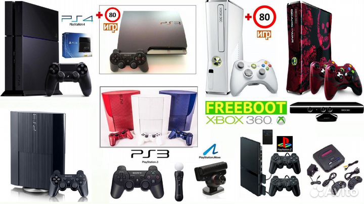 Игровые приставки PS4/PS3/PS2/xbox360/16bit/игры