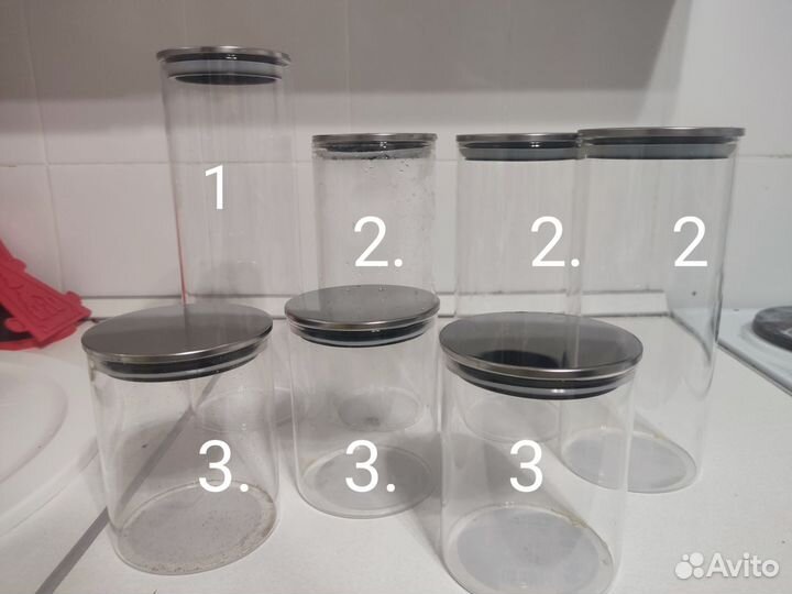 Банка для хранения сыпучих продуктов (стекло)