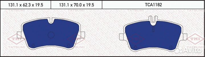 Колодки тормозные дисковые перед TCA1182 TA