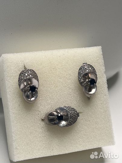 Серебряные серьги с кольцом