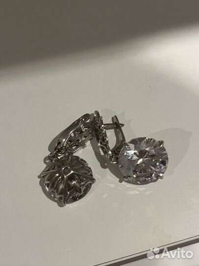 Серьги серебро с фианитами