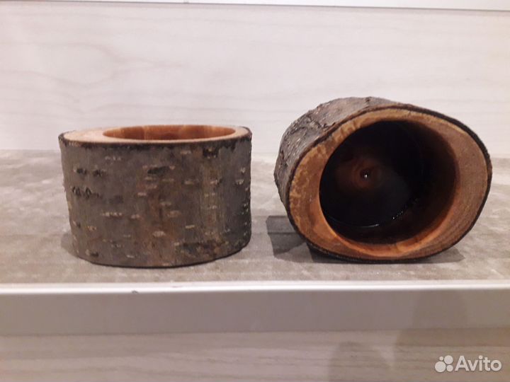 Комплект из 2 форм для заливки свечей (дерево)