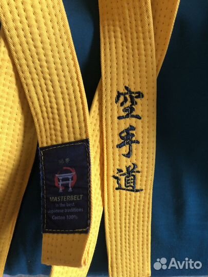 Пояс для каратэ желтый Masterbelt