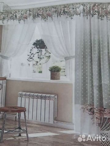 Шторы тюль для окна с балконом