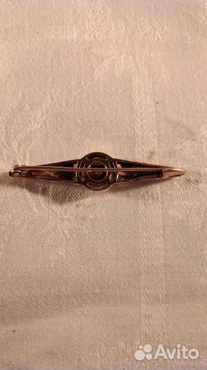 Винтаж.Серебряная брошь с горным хрусталём