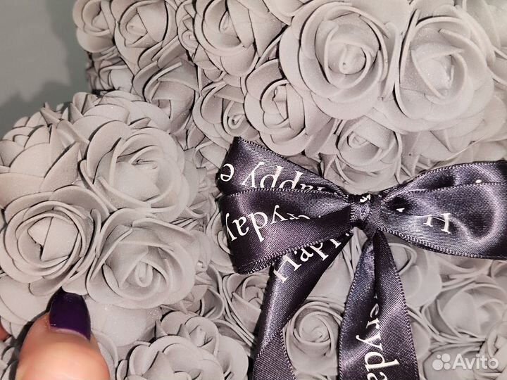 Мишка из роз 40 см новый