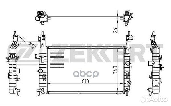 Радиатор охл. дв. Opel Meriva A 03- mk-1175 Zek