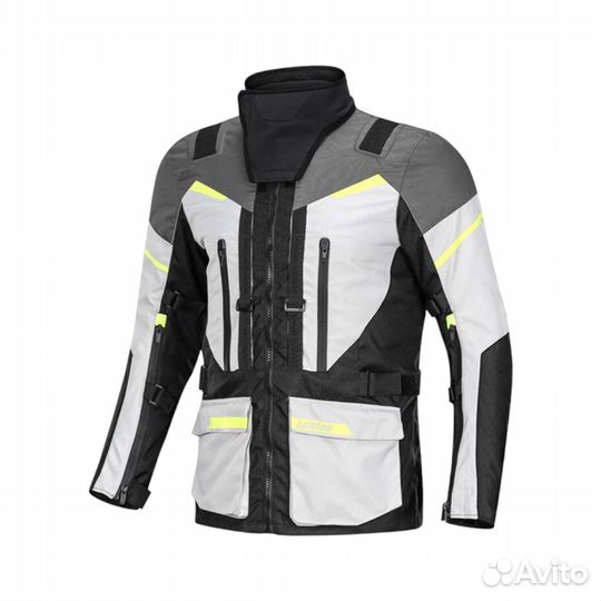 Мотокуртка туристическая Lyschy Ly2002 серо-белая