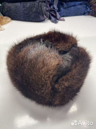 Шапка ушанка мужская из натурального бобра