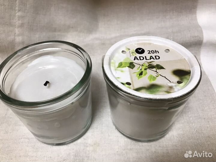 Свеча икеа adlan, скандинавский лес 7.5 см 20 ч