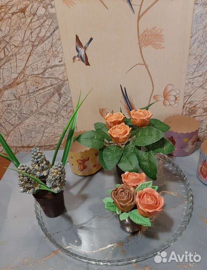 Шоколадные горшочки с шоколадными цветами