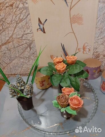 Шоколадные горшочки с шоколадными цветами