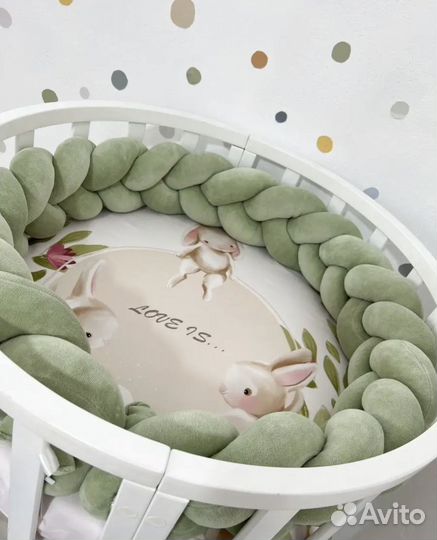 Бортик косичка на кроватку