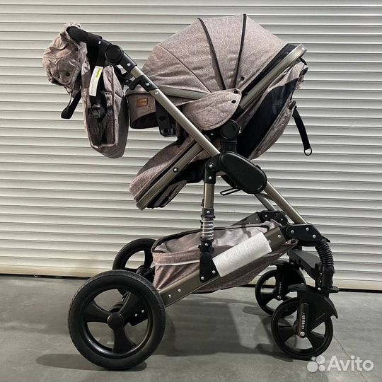 Детская 4-х колёсная коляска 3в1 luxmom 555 Brown