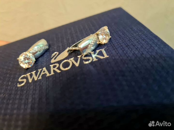 Серьги серебряные 925 Swarovski