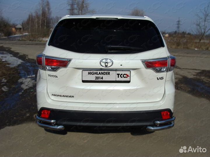 Защита задняя (уголки) Toyota Highlander 2014-2016