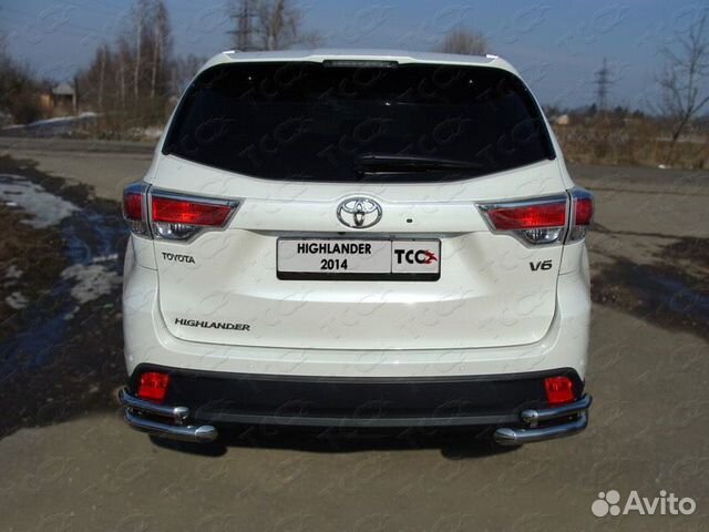 Защита задняя (уголки) Toyota Highlander 2014-2016