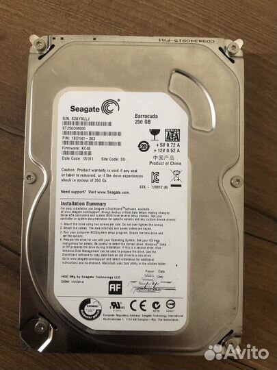 Жесткий диск Seagate barracuda 250gb
