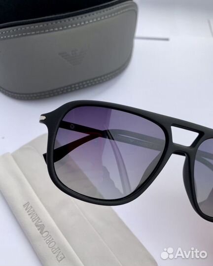 Очки мужские emporio armani авиаторы черные