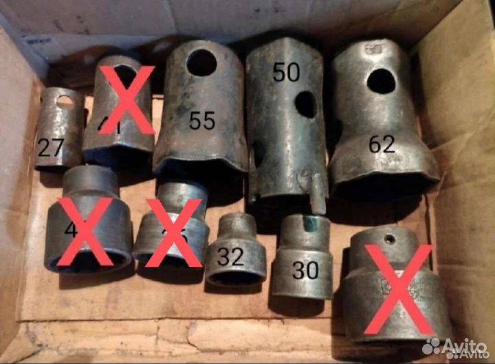 Торцевые тракторные головки под монтажку и квадрат