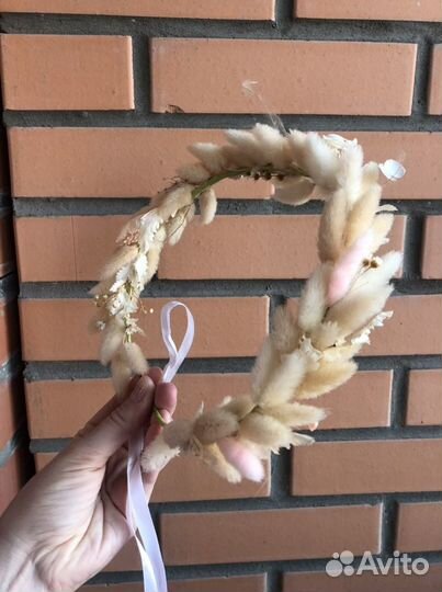 Венок на голову из сухоцветов