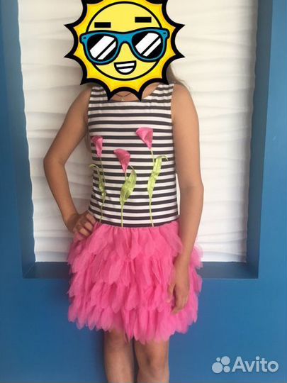 Платье нарядное, летнее для девочки р.134