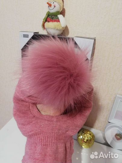 Шапка шлем для девочки 48 зима
