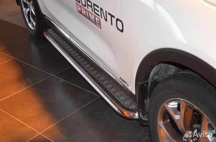 Пороги с листом 42 мм KIA Sorento Prime 2015