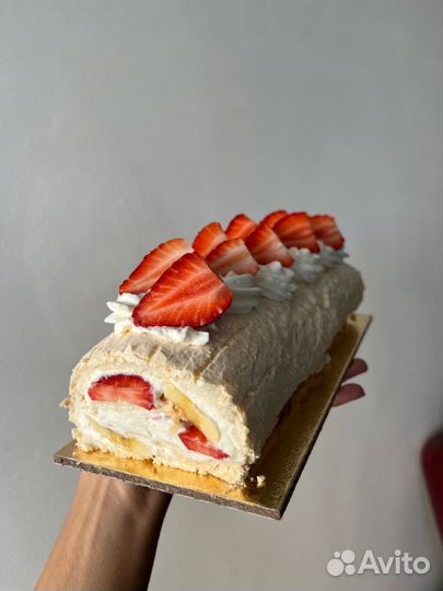 Меренговый рулет, торт