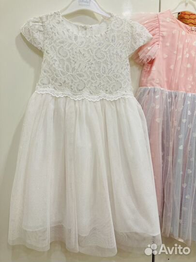 Нарядное белое платье для девочки 122 128