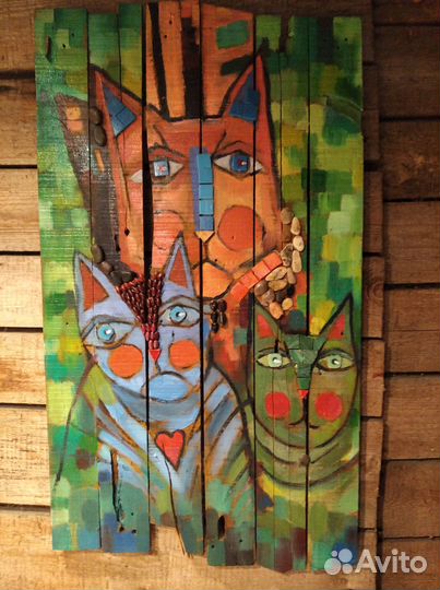 Картина маслом Коты