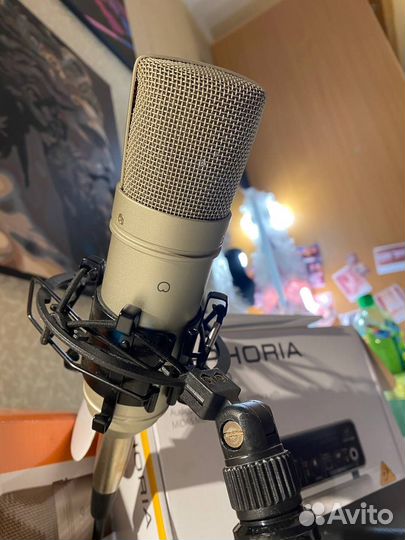 Аудио-карта, микрофон, наушники, поп-фильтр