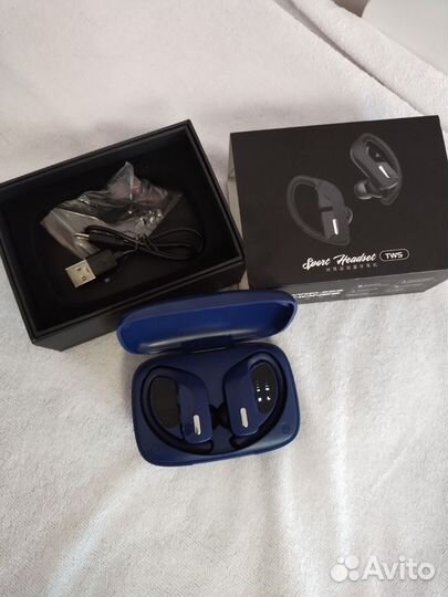 Беспроводные наушники спортивные с микрофоном