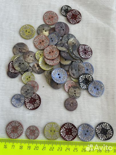 Пуговицы ракушка, натуральный перламутр