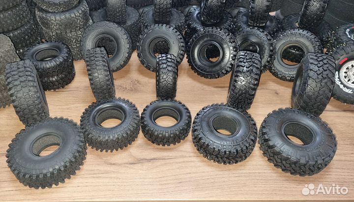 Колеса, шины 1,9, резина, диски для trophy rc 1/10