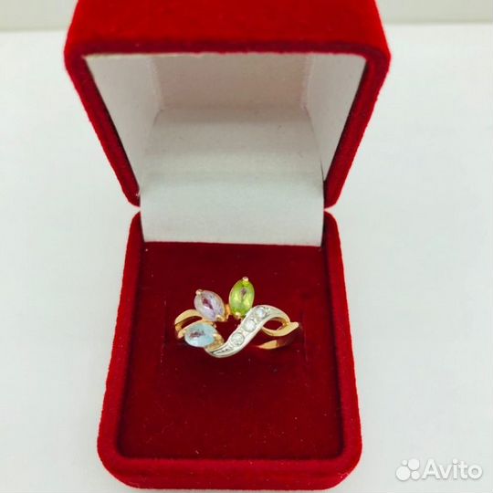 Е.О. Кольцо с камнями, Золото 585 (Id16132)
