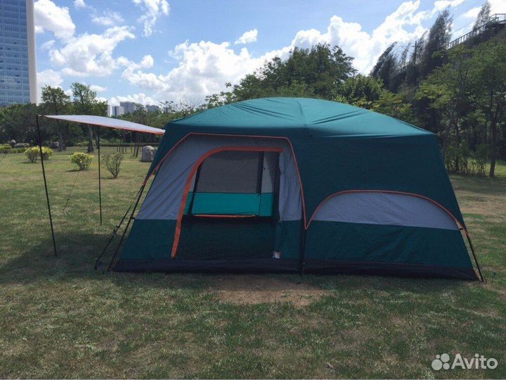 AT-960 Палатка туристическая 330х210х185см зеленая