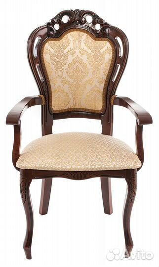 Стул деревянный Bronte вишня с патиной - бежевый