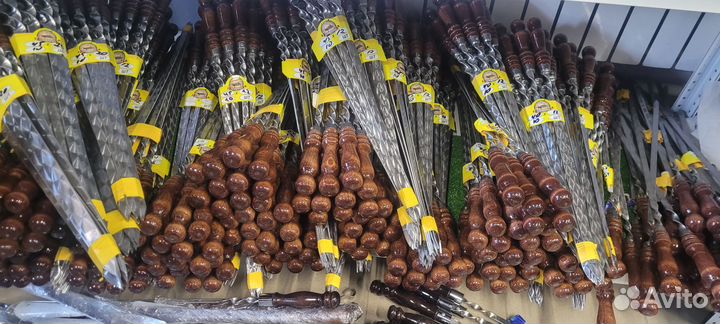 Шампуры деревяными ручками