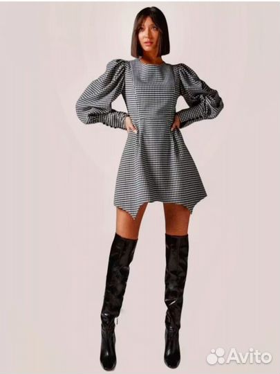 Платье женское 44 46 гусиная лапка