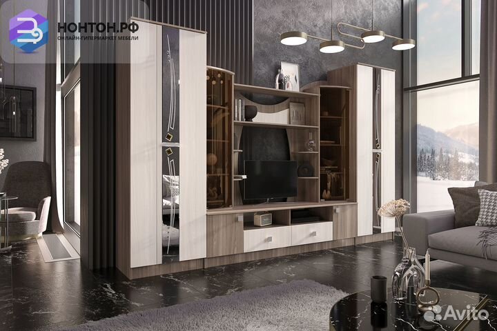 Стенка Гамма-15 ясень светлый / ясень темный